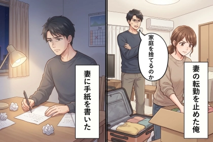 妻の転勤を「家庭を捨てるのか」と止めた俺が、ひとりの3ヶ月で書いた手紙の最後に描いたもの