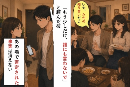 「もう少しだけ、誰にも言わないで」と頼んだ彼→友人の前で、私を「ただの知り合い」と否定した