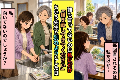 教室で私の絵にだけ「描き直してきてください」が続き、才能がないのだと思った日