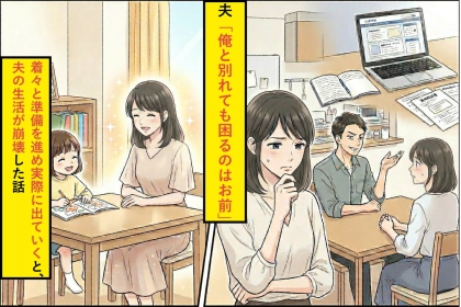 夫「俺と別れても困るのはお前」⇒着々と準備を進め実際に出ていくと、夫の生活が崩壊した話