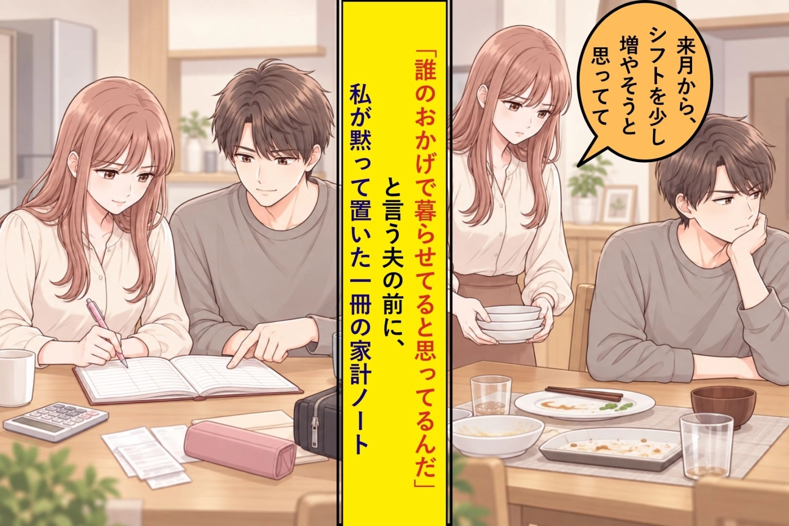 「誰のおかげで暮らせてると思ってるんだ」と言う夫の前に、私が黙って置いた1冊の家計ノート