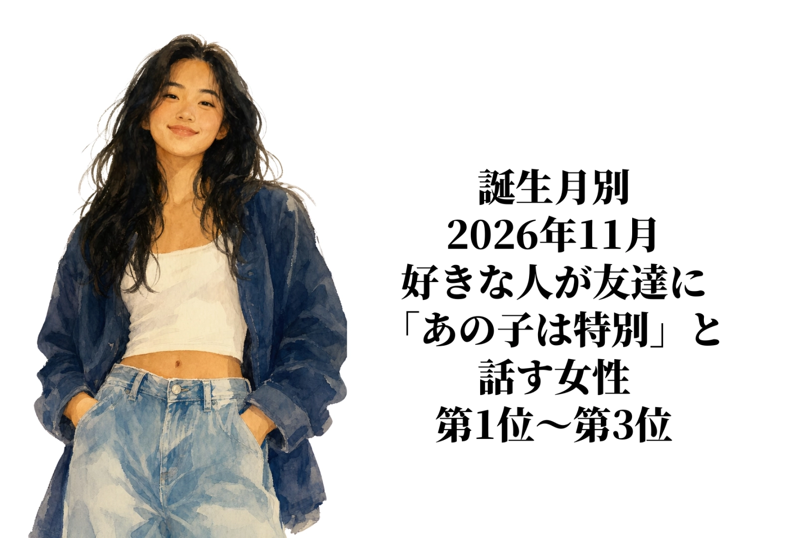 【誕生月別】2026年11月、好きな人が友達に「あの子は特別」と話す女性ランキング<第1位~第3位>