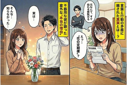 彼「花なんて無駄」→カードの明細に“花の定期便”...→送り先を見て固まった私に、彼が語った本当の理由