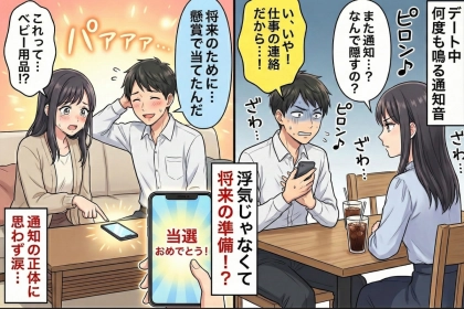デート中、何度も鳴る彼のスマホ→通知を隠す怪しい仕草に浮気を疑い、理由を確かめた結果
