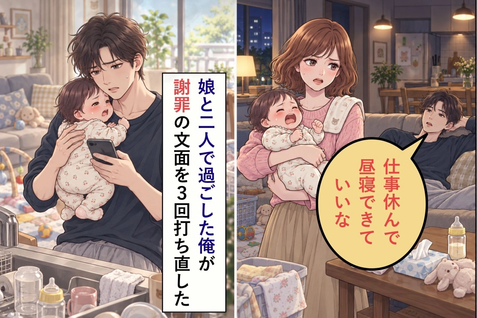 「仕事休んで昼寝できていいな」と言った俺→妻に土曜を任され、娘と2人きりの1日で分かったこと