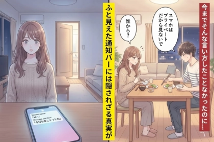 「スマホはプライベートだから見ないで」と言う彼→通知に一瞬映った名前で空気が凍った瞬間