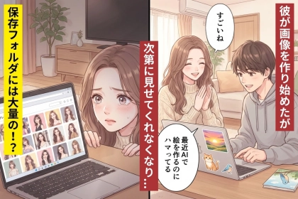 彼が急にAIで画像を作り始めた→保存フォルダに“私じゃない女性像”が大量。理由を聞いて言葉を失った話