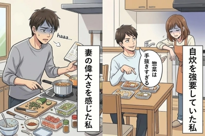 「惣菜は手抜きすぎる」妻にそう言い続けた俺→全部惣菜の日に爆食して夜に気づいたこと